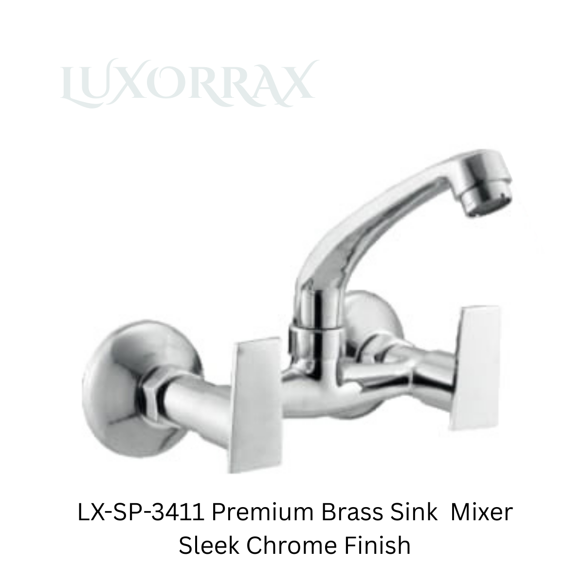 LX-SP-3411 Premium Brass Sink  Mixer  Sleek Chrome Finish